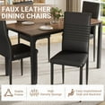 thumbnail image 5 of 5 Piece Dining Table Set, Paproos Dining Table Set  for 4, Modern Kitchen Table Set with PU Leather Upholstered Chairs, Dining Room Table Set for Living Room Breakfast Nook, Brown, 5 of 7