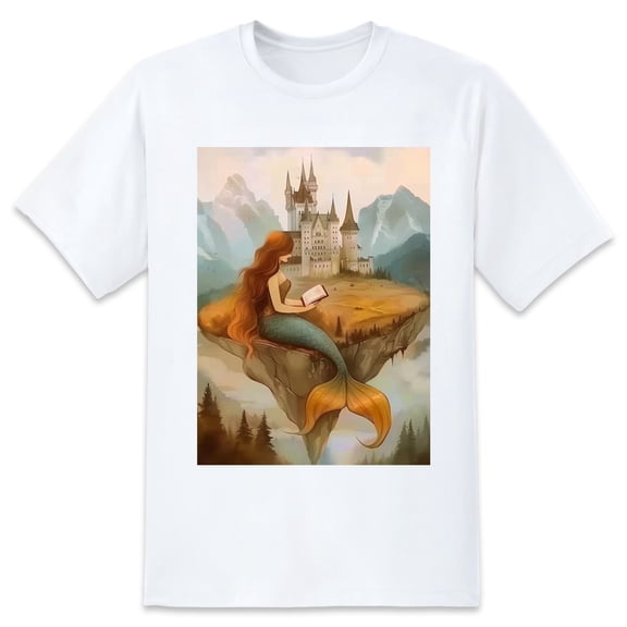 Basic Oversize Tees For WomenMermaid Loose Boyfriend Shirts Casual Blouse round neck