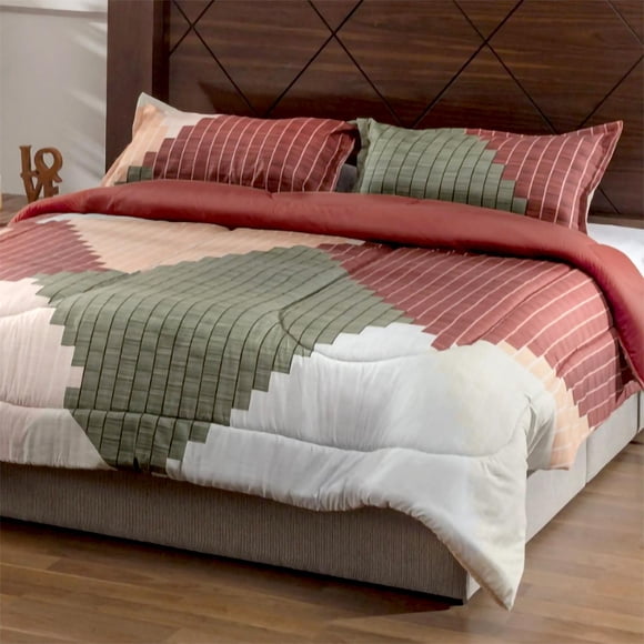 Set Edredón Polo One Mored Rayas Poliester Matrimonial Queen