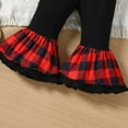 thumbnail image 6 of MIXUE Newborn Girls Outfit Sets Long Sleeve Christmas Day Letters Romper + Plaid Prints Pants 2 Piece Infant Girls Outfits, 6 of 7