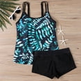 thumbnail image 6 of Women's Plus Size Bikini Set Printed Camisole Two Piece Sexy Swimsuit for Beach Vacation Summer,Green,2XL, 6 of 6