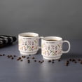 thumbnail image 3 of Thyme & Table 2 Pack Stacking Good Morning & No Thanks with Flowers Cream Mugs 14.2 fl oz, Stoneware, 3 of 5
