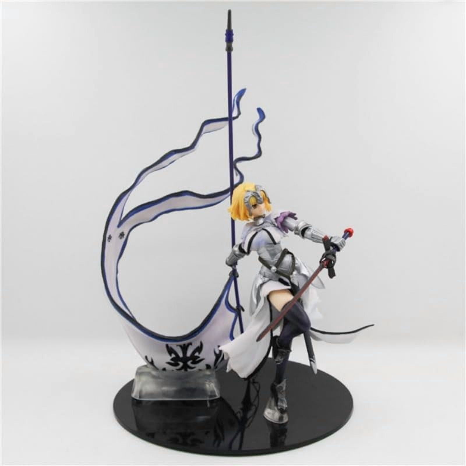 Joan of Arc Figure Long Gun Fighting Joan of Arc Anime Figures 24cm/9.4inch Handmade PVC Cartoon Manga Game Character Model Decoration Craft Gift (White)