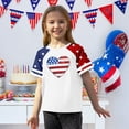 thumbnail image 5 of Abcomgle Girls American Flag Shirts America Flag Love Heart Print Patriotic T Shirt 4th Of July Tshirt Crew Neck Raglan Short Sleeve T-Shirt Loose Independent Day Shirts, 5 of 5