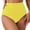 Yellow, variant on Hkoxplj Women's High Waisted Ruched Tummy Control Bikini Bottoms Retro Full Coverage Swim Bottom Bathing Suit Shorts Quick Dry Stretchy Vintage Swimsuit Bottoms for Beach Pool Solid Colors