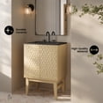 thumbnail image 3 of Bosse 24" Freestanding Bathroom Vanity in Natural Oak with Black 3-Hole Centerset Sink Top, 3 of 11