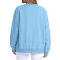 thumbnail image 5 of Crewneck Sweatshirts for Women Long Sleeve Solid Color Loose Pullover Casual Daily Fall Winter Tops Light Blue 3XL, 5 of 7