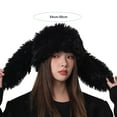 thumbnail image 6 of Mosey Ladies Winter Hat Long Rabbit Ear Hat Fluffy Cozy Thick Plush Warm Windproof Ear Protection Pure Color Lightweight Unisex Party Cosplay Cap, 6 of 8