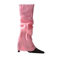 thumbnail image 1 of ITFABS Women Leg Warmers, Solid Color/Rainbow Stretch Knitted High Socks, 1 of 9