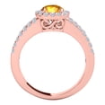 thumbnail image 3 of Mauli Jewels Engagement Rings for Women 1.65 Carat Diamond and Round Shaped Citrine Ring 4-prong 10K Rose Gold, 3 of 6