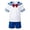 Blue, variant on Boys Short Sleeve Sailor Uniform Set Striped Sailor Collar Bow Tee with Cuffed Shorts Stage Performance Outfit Red 5-6 Years