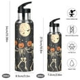 thumbnail image 2 of Yayeee 33oz Insulated Water Bottle Double Wall Stainless Steel with Flip Straw Lid, Black Halloween Dancing Skeleton, 2 of 7