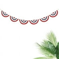 thumbnail image 3 of Festival Party Decoration Flag String | Five-Pointed Star & Semi-Circular Design | Red White Blue Striped | Retro Patriotic Outdoor Banner | Durable Reusable for 4th of July Independence Day | 1 Pack, 3 of 6