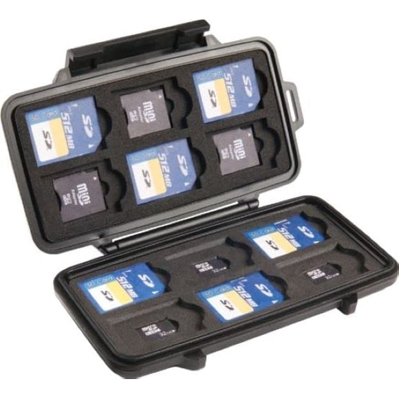 Funda para tarjetas de memoria Pelican 0915, resistente al agua, negra