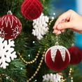 thumbnail image 5 of SCNOR Flocked Glitter Christmas Balls Ornaments, 8cm Hanging Xmas Tree Decor, Multicolor Set of 4, 5 of 6