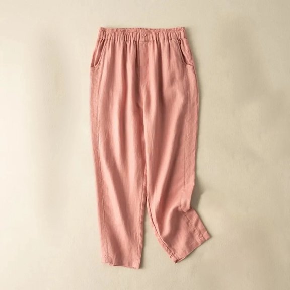 Women's Summer Solid Color Pocket Loose Elastic Haren Versatile Casual Pants Women Casual Pants Size 14 Women Business Casual Pants with Pockets Sweatpants plus Size Women Casual Pants for Women