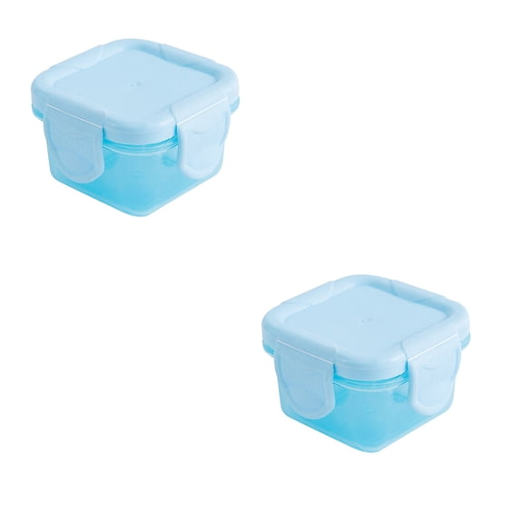 THLKIF 2-Pack Mini Food Storage Containers, 5oz Leakproof Condiment Cups with Airtight Lids, Dishwasher, Freezer, and Microwave Safe Sauce Containers