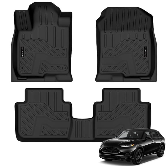 Auxko All Weather Floor Mats Fits for Honda HR-V 2023 2024 2025 2026 TPE Rubber Liners HRV Accessories All Season Guard Odorless Anti-Slip Mats for 1st & 2nd Row