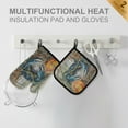 thumbnail image 3 of Wobogo Blue Crab Oven Mitts and Pot Holders 2pcs Set Kitchen Oven Glove High Heat Resistant 200 Degree Surface for Cooking, 3 of 5