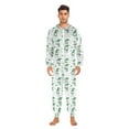 thumbnail image 5 of Adult Christmas Onesie Green Snowman Adult Zipper One-Piece Pajamas Unisex Pajamas with Pockets, 5 of 6