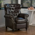 thumbnail image 2 of Great Deal Furniture 296610 Waldo Brown Leather Recliner Club Chair, 2 of 14