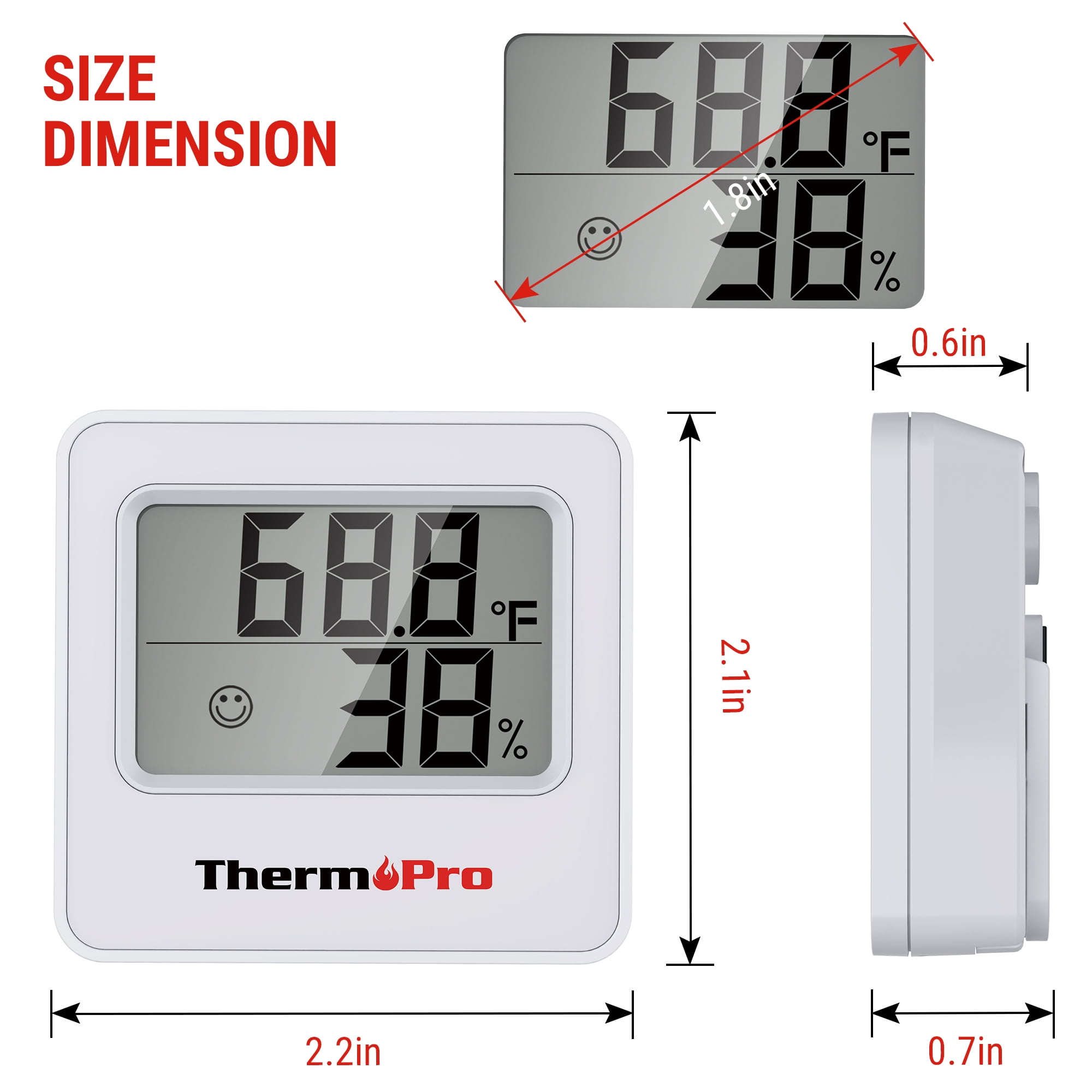 ThermoPro TP157 2 Pack Hygrometer Indoor Thermometer for Home, Room  Thermometer Humidity Meter with Temperature Humidity Sensor for Greenhouse  Baby