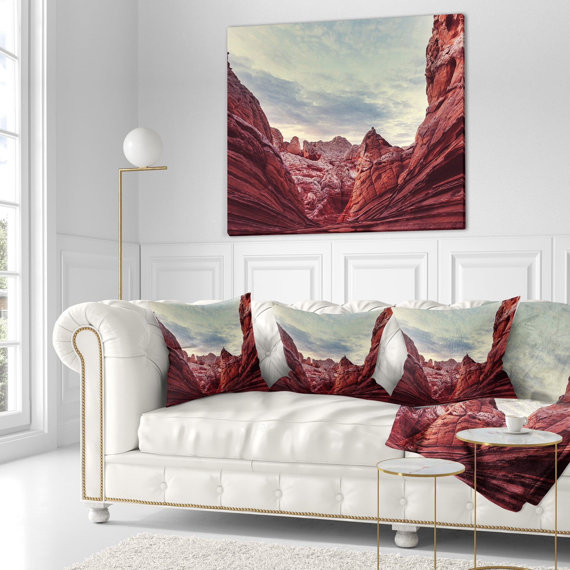 Designart Vermillion Cliffs National Monument Park - Landscape Wall Throw Pillow - 16x16