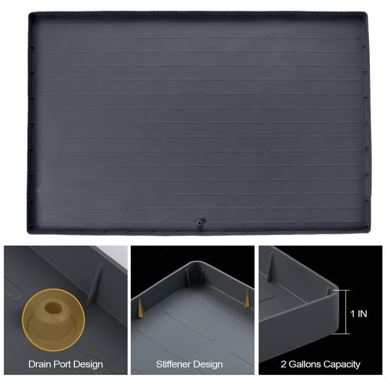 Under Sink Mat, 34 X 22 Under Sink Mats For Kitchen Waterproof, Under  Sink Shelf Liner With Drain Hole, Flexible Silicone Cabinet Protector Tray  For