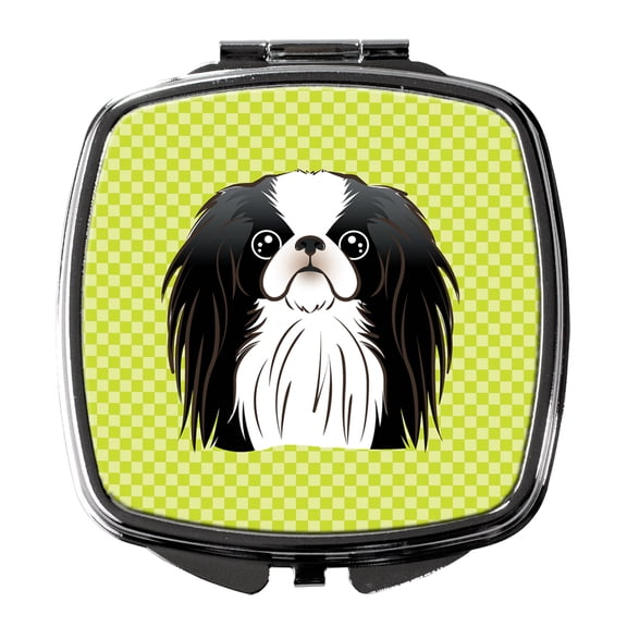 Checkerboard Lime Green Japanese Chin Compact Mirror BB1292SCM
