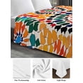 thumbnail image 6 of Colorful Boho Twim XL Size Flat Sheet, Wrinkleproof & Fadeproof Cooling Flat Bed Sheet Only, Watercolor Abstract Geometric Breathable Soft Bedding Top Sheets 66 x 102 Inches, 6 of 8