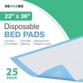 thumbnail image 2 of REMEDIES 23 x 36” Large Disposable Bed Pads for Adults Incontinence Pads Puppy Pads, 25 Pack, 2 of 7