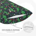 thumbnail image 3 of Goofa Dino Christmas Party Print Plush Throw Pillow Case, Soft Velvet with Hidden Zipper, Decorative Cushion Cover for Sofa, Bed, Car, and Home Décor-14"x20", 3 of 6