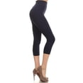 thumbnail image 2 of COUVER Women Seamless Stretch Capri Leggings, Navy Blue, One Size, 2 of 7