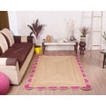 thumbnail image 4 of Natural Scalloped Jute Area Rug Bohemian Scallop Boho Decor Area Handwoven Custom Rugs Decorative Rug Reversible Braided Rugs (Pink, 2.5x16 ft), 4 of 7