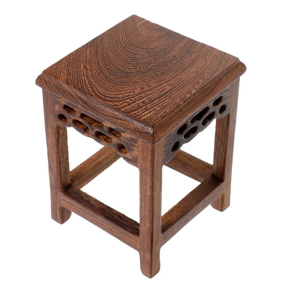 WORGEOUS Rustic Style Vase Bonsai Pot Plant Pot Stand Wooden Flower Pot Desktop Showcase Stand