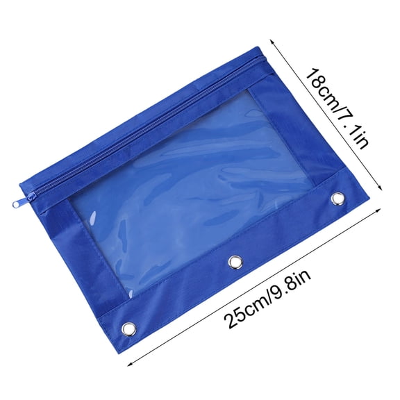 Dpityserensio Pencil Pouch for 3 Ring Clear Mesh Bag with Eyelets,Large Capacity Pen Case for College Students Office,Zipper Stationery Organizer