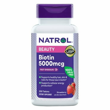 Natrol Biotin 5000 mcg, 250 Fast Dissolve Tablets