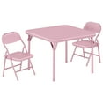 thumbnail image 2 of Kids Table and 2 Chairs Set, Kids Activity Table Set with Backrest, Easy to Wipe PU Leather & Steel Frame, Children's Furniture with Round Corners & Anti Sluip Foot Cap for Homes/Classrooms/Daycares, 2 of 9