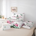 thumbnail image 5 of Feelyou Bowknot Xmas Tree Bedding Comforter Set 7 Pieces for Kids, Kawaii Santa Claus Full Bedding Set, Christmas Poinsettia Flower Reversible Fitted Sheet Flat Sheet, Microfiber Bedroom Decor, 5 of 7
