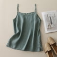 thumbnail image 4 of Gamivast Basic Camisole for Women Spaghetti Strap Tank Tops Sleeveless Undershirts Casual Summer Lightweight Layering Cami Flattering Everyday Lounge Wear Essential Tops Green L, 4 of 6