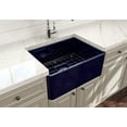 thumbnail image 4 of BOCCHI Classico Farmhouse Apron Front Fireclay 24 in. Single Bowl Kitchen Sink with Protective Bottom Grid and Strainer in Sapphire Blue, 4 of 6