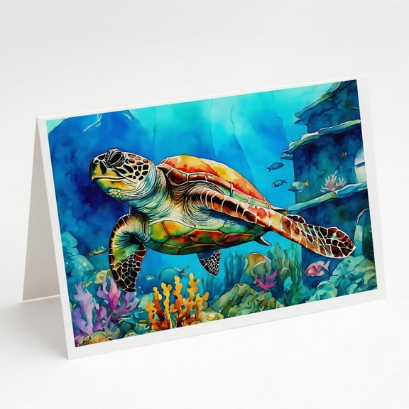 Loggerhead Sea Turtle Greeting Cards Pack of 8 7 in x 5 in