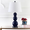 thumbnail image 4 of SAFAVIEH Jayne 26 in. Navy Glass Table Lamp with Off-White Cotton Shade, Set of 2, 4 of 7