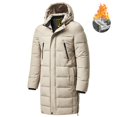thumbnail image 1 of Hombres 2023 invierno nuevo más largo cálido grueso capucha Parkas chaqueta abrigo hombres otoño prendas de vestir trajes clásico a prueba de viento bolsillo Parka hombres Tan Jianjun unisex, 1 of 2