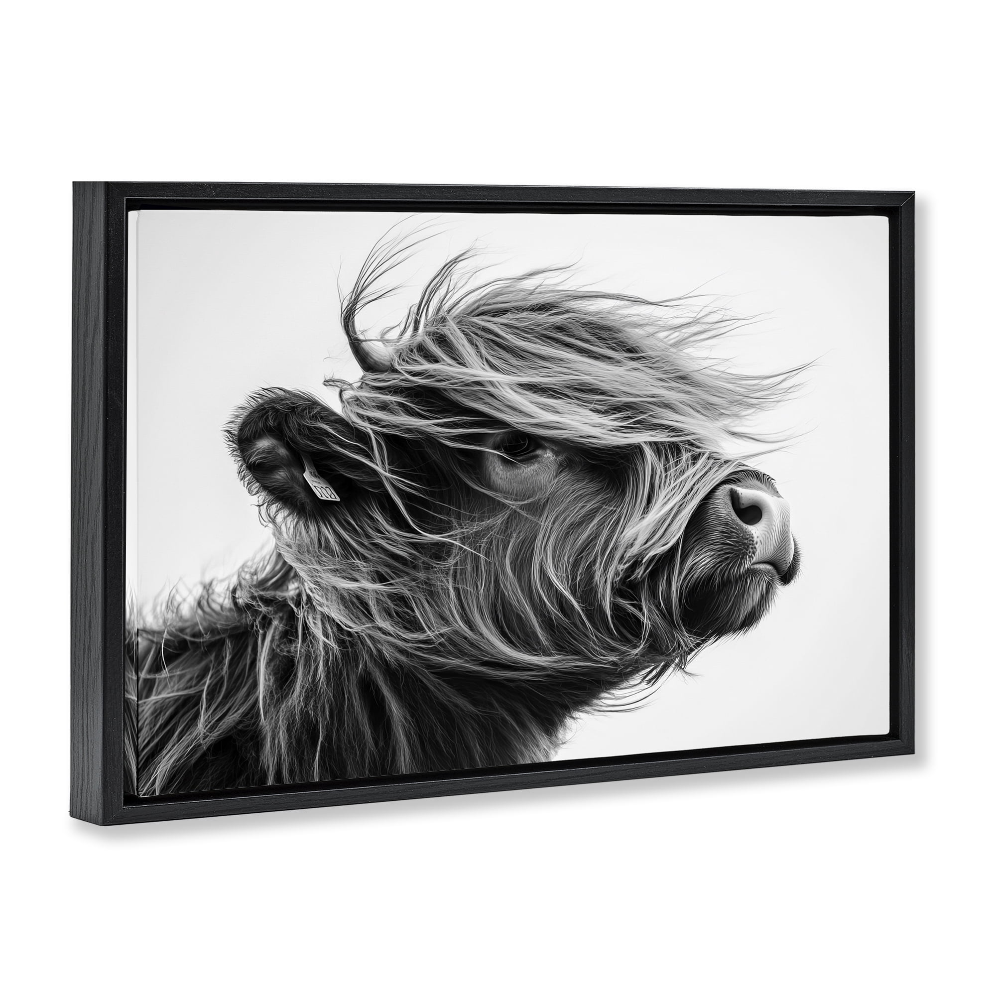 Stupell Industries Handsome Highland Portrait Black Framed Floater Canvas Wall Art, design by Tina LeCour
