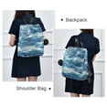 thumbnail image 4 of FORMRS Women's Travel Backpack Purse Anti-Theft Hidden Pockets Casual Shoulder Bag, Blue Watercolor Ocean Waves, 4 of 7