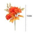 thumbnail image 3 of Artificial Silk Maple Leaf, Ongmies Artificial Mums Flowers with Stem – Orange Fall Bouquet for Home, Wedding & Thanksgiving Table Centerpieces, Artificial Fall Flowers, 3 of 4
