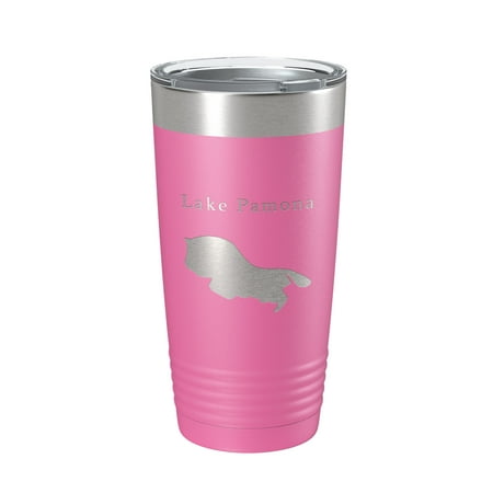

Lake Pamona Map Tumbler Travel Mug Insulated Laser Engraved Coffee Cup Georgia 20 oz Pink