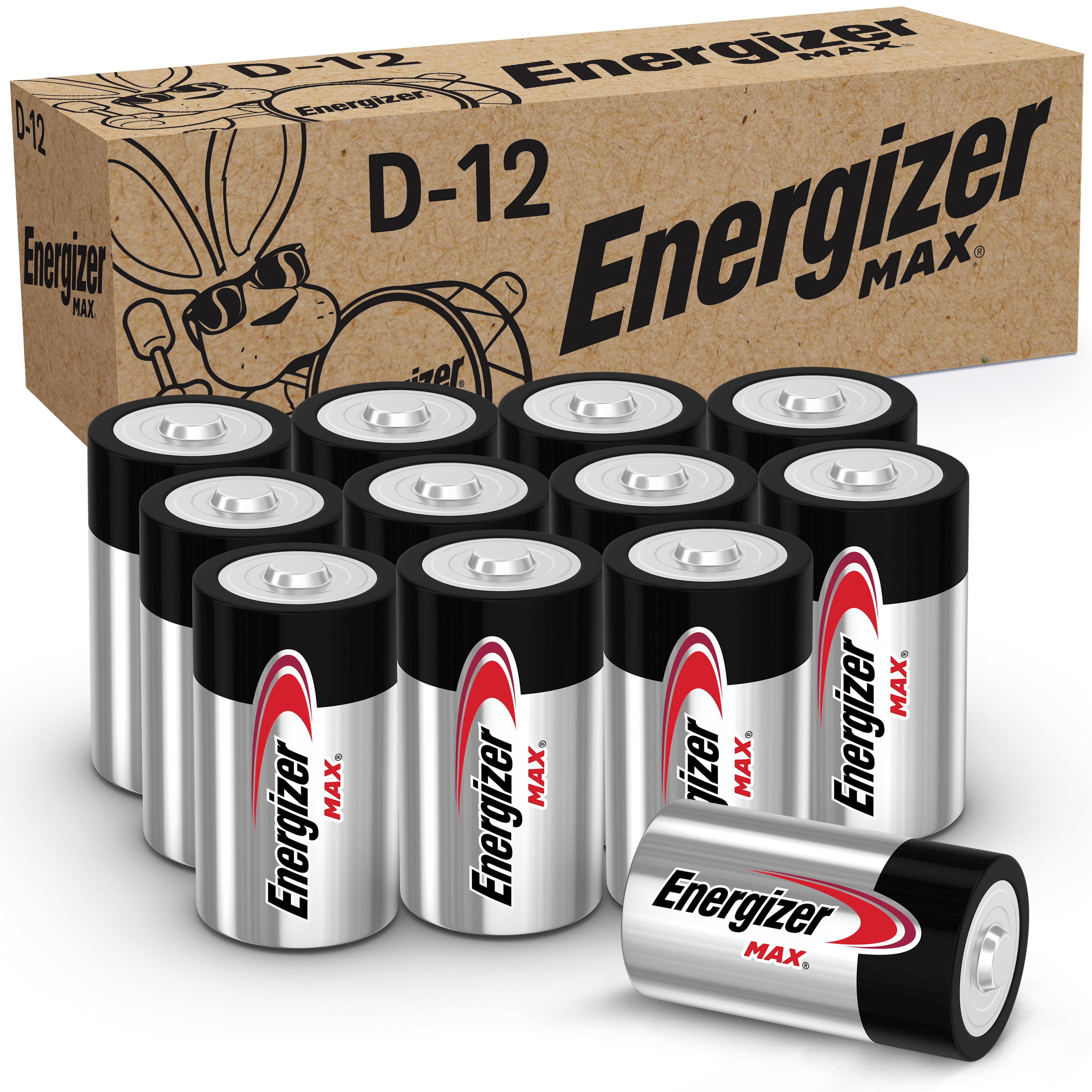 Energizer MAX D Batteries 12 Pack D Cell Alkaline Batteries 