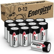 Energizer MAX D Batteries (12 Pack), D Cell Alkaline Batteries